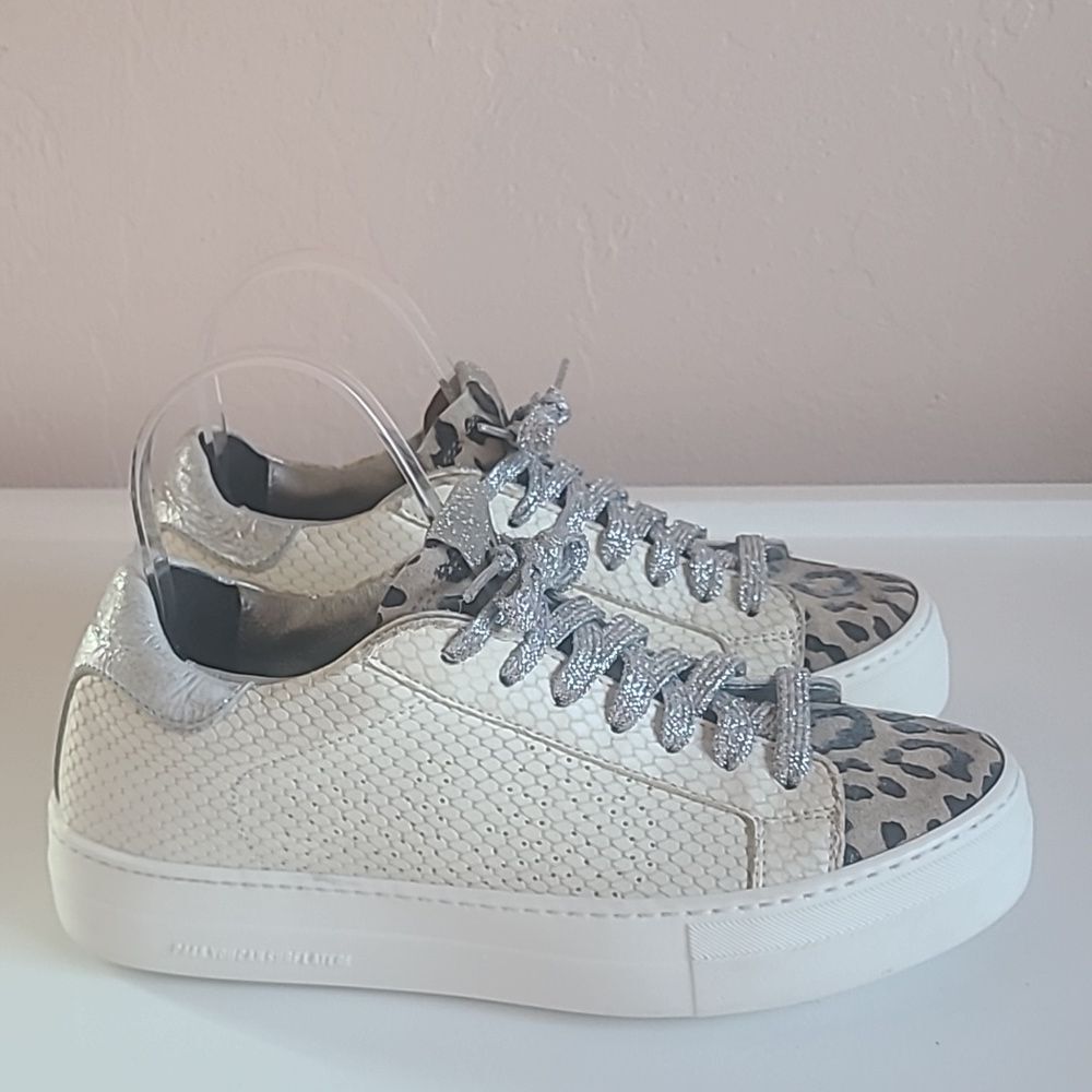 P448 Thea Python Roccia White Leather Platform Sn… - image 7